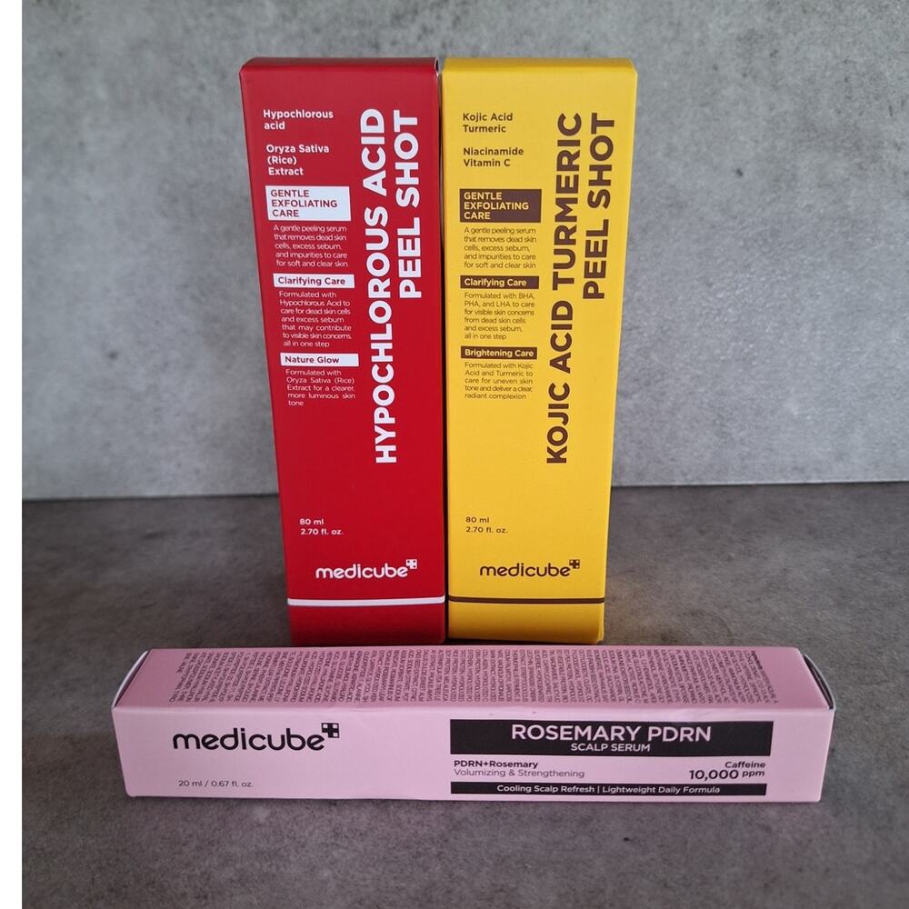 Medicube lot of 3 PDRN scalp serum Hypochlorous acid & Kojic acid peel shot set - Picture 1 of 7